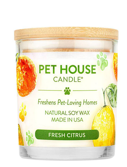 Pet House Sea Salt & Citrus Candle - 9 oz Odor Eliminating Candle for Pet Owners