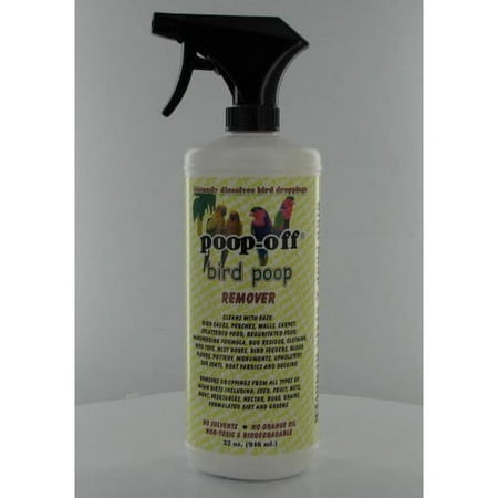 Poop-Off Bird Poop Remover - 32 oz Spray Bottle - Cage Cleaner, Non-Toxic & Biodegradable