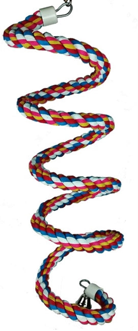 A&E Happy Beaks Cotton Rope Boing with Bell Bird Toy - 96" Long