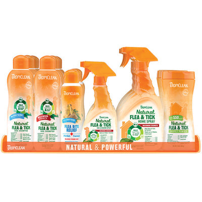 TropiClean Dog Flea & Tick Counter Display - 15 Piece Set - Natural Flea and Tick Control