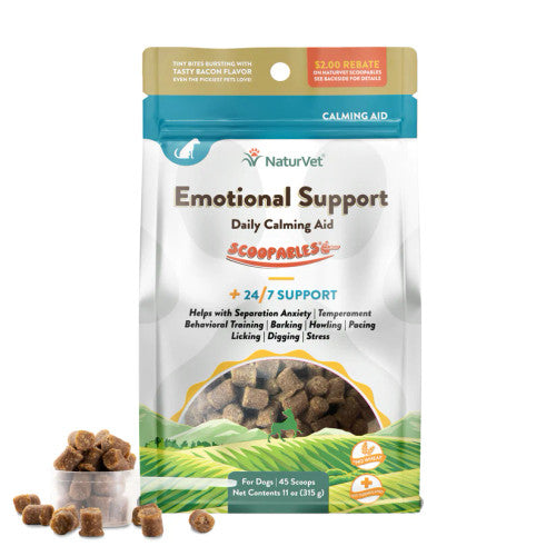 NaturVet Scoopables Emotional Support Daily Calming Aid for Dogs - 11 oz Bag (45 Scoops)