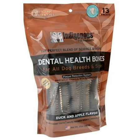 Indigenous Dental Health Bones - Duck & Apple Flavor Dog Treats - 13 Count / 17 oz
