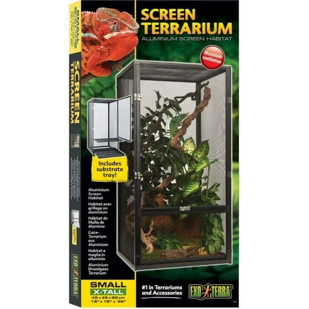 Exo Terra Screen Terrarium - Small / X-Tall - 18" x 18" x 36" Reptile Habitat