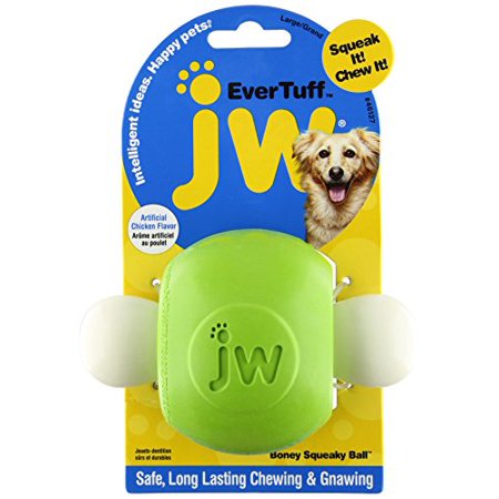 JW Pet 46127 EverTuff Boney Squeaky Ball Toys for Pets  L...