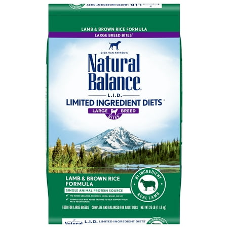 Natural Balance L.I.D. Lamb & Brown Rice Large Breed Adult Dry Dog Food, 26 lb