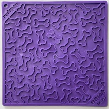 SodaPup Lick Mat - Bones Design EMAT Enrichment, Purple, Large