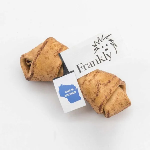 Frankly Chicken Flavor Retriever Roll Dog Bone 7-8" - 2 Pack USA Made Beefhide Chew