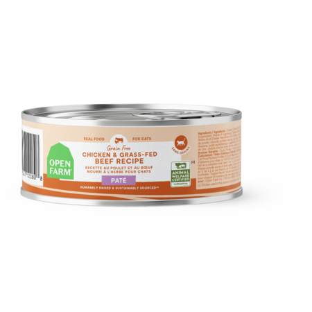 Open Farm Pate Cat Food - Grain-Free Chicken & Grass-Fed Beef Recipe - 5.3 oz Can
