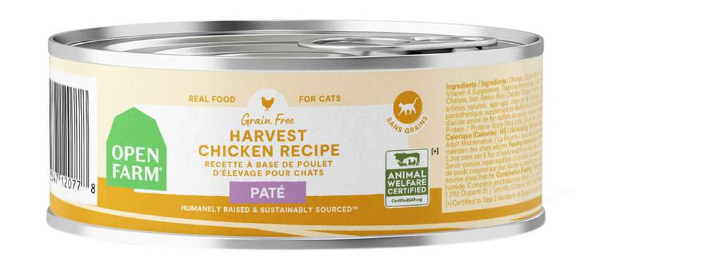 Open Farm Wet Cat Food - Harvest Chicken Pâté - Grain-Free, 2.8 oz Can