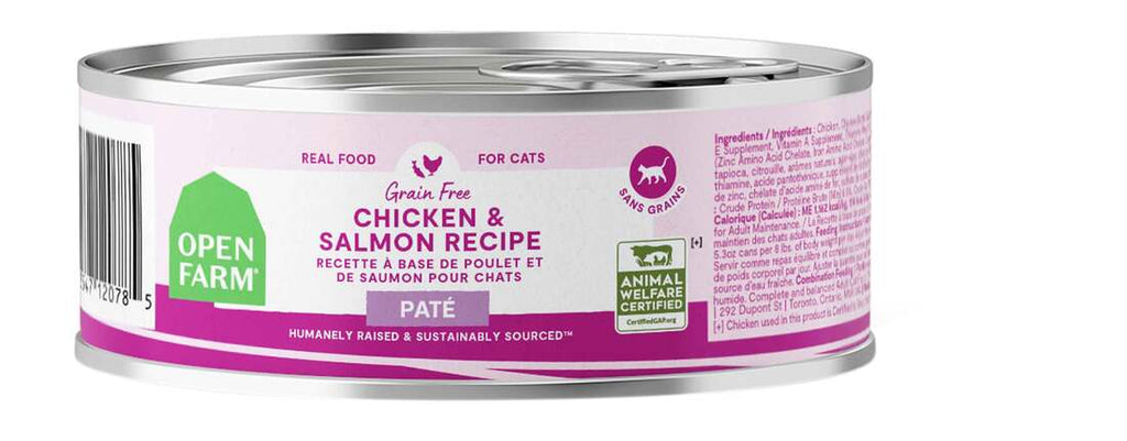 Open Farm Wet Cat Food - Chicken & Salmon Pâté - 2.8 oz Can - Grain-Free