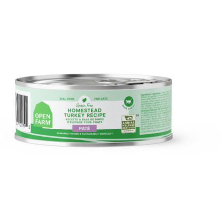 Open Farm Homestead Turkey Pate Wet Cat Food, Grain-Free, 2.8 oz Can