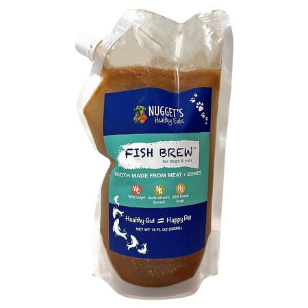 Nuggets Fish Brew Bone Broth for Dogs & Cats - 18-20oz (Frozen Option Available)