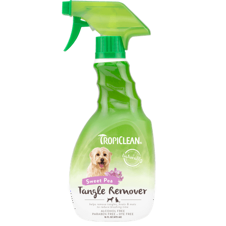 TropiClean Tangle Remover Spray - Sweet Pea Scent - 16 oz Pet Detangler