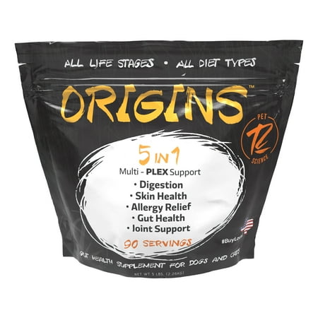 Rogue Pet Science Origins 5-in-1 Dog Supplement - 5 lb Powdered Food Topper with Fish Oil