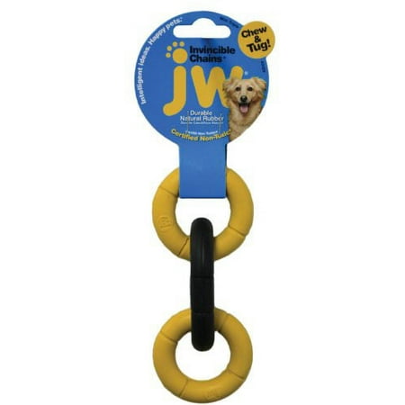 JW Pet Invincible Chains Mini Dog Toy - Durable Rubber Rings, Assorted Colors