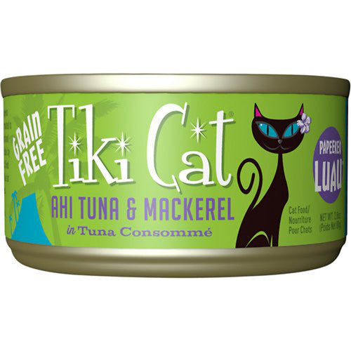 Tiki Cat Papeekeo Luau Ahi Tuna & Mackerel Grain-Free Wet Cat Food, 2.8 oz