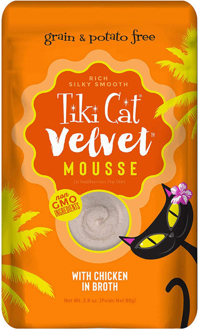 Tiki Cat Velvet Mousse Chicken Wet Cat Food, 2.8 oz Pouch (Single)