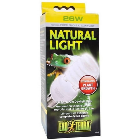 Exo Terra Natural Light Full Spectrum Daylight Bulb - 26W Reptile Terrarium Lamp PT2191