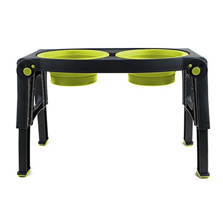 Dexas Popware for Pets Adjustable Height Double Pet Feede...