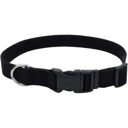 Coastal Soy 1" Adjustable Dog Collar - Onyx Black - Large (18-26")