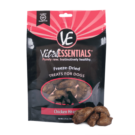 Vital Essentials Freeze-Dried Raw Chicken Hearts Dog Treats, 3.75 oz
