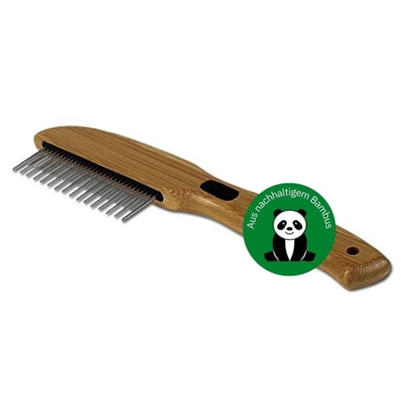 Bamboo Groom Rotating Pin Comb - 31 Rounded Pins for Dogs & Cats - Detangling & Grooming