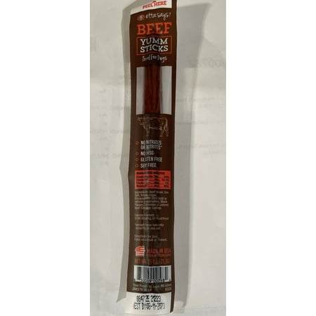 Etta Says! Yumm Sticks Beef Dog Treats - .75 oz Single Stick or 24 Count Box, Human-Grade Jerky