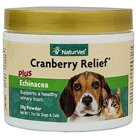 NaturVet Cranberry Relief + Echinacea Powder - Urinary Tract Support for Dogs & Cats - 50g / 1.7oz