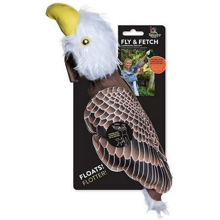 Spunky Pup Fly & Fetch Eagle Dog Toy - Bungee Launch, Floats, Durable Plush