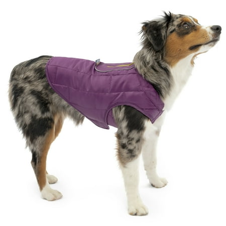Kurgo Loft Reversible Dog Jacket, Small, Violet/Charcoal - Winter Coat, 34cm