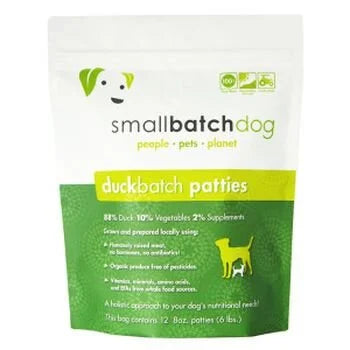 Small Batch Dog Frozen Duck Patties - Raw Dog Food, 6 lb Bag