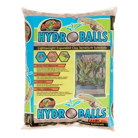 Zoo Med HydroBalls Expanded Clay Terrarium Substrate - 2.5 lbs Lightweight Clay Pellets for Terrariums