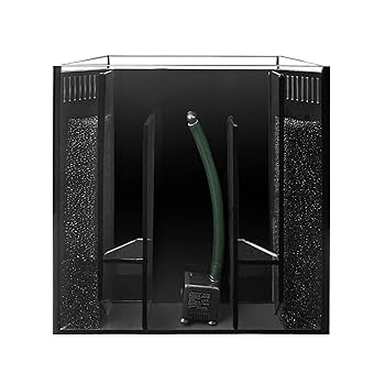 Aquatop Vertical Bowfront Aquarium Kit - 13 Gallon Glass Fish Tank with Filter & LED