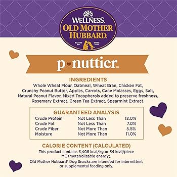 Old Mother Hubbard Classic P-Nuttier Natural Small Oven-Baked Biscuits Dog Treats, 20 oz Bag