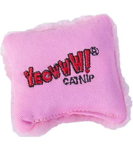 Yeowww! Catnip Pillow Cat Toy - Green - 2.5 inch - Organic Catnip Filled
