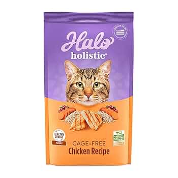 Halo Holistic Cage-Free Chicken Recipe Dry Cat Food, Healthy Grains, 3 lb Bag