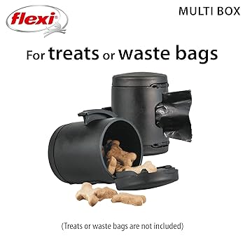 Flexi Multi Box - Dog Leash Accessory: Treat & Waste Bag Dispenser - Black