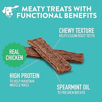 Dogswell Dental Chicken Jerky Dog Treats, 12 oz Bag