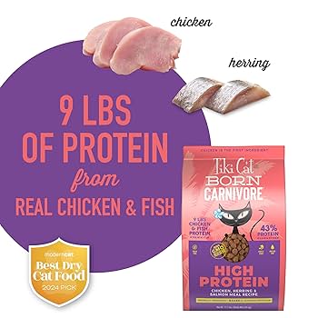 Tiki Cat Born Carnivore Dry Cat Food - Chicken, Herring & Salmon Meal - 11.1 lbs Bag