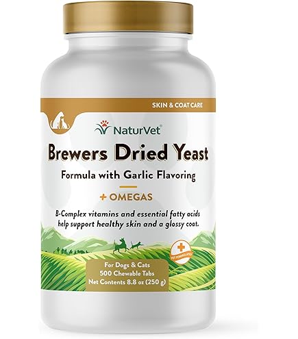 NaturVet Brewers Dried Yeast with Garlic - Plus Vitamins - 500 Tablets - Dog & Cat Supplement