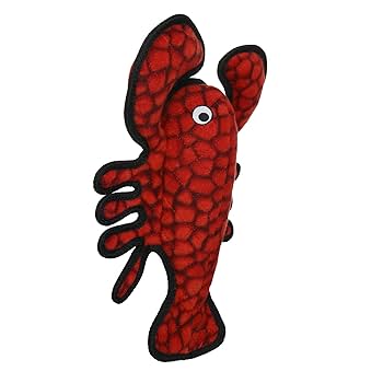 Tuffy's Ocean Creature Larry Lobster Dog Toy - Durable Plush with Squeakers