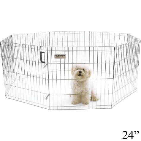 Precision Pet Exercise Pen - Silver - 24 inch Height