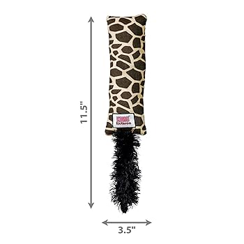 KONG Kickeroo Cat Toy - Giraffe Pattern with Catnip - Large Plush Kicker Toy