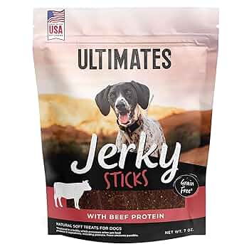 Ultimates Jerky Beef Sticks Soft Grain-Free Dog Treats - 7 oz Pouch