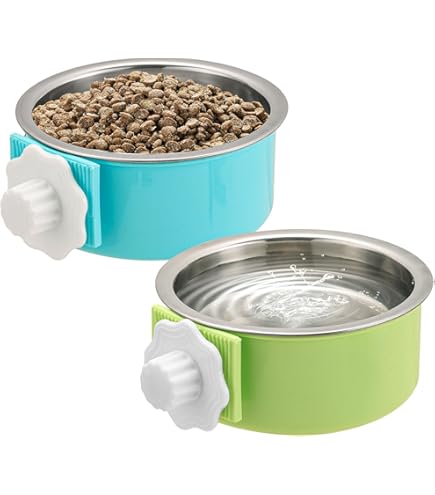 Indipets Stainless Steel Coop Cup - Clamp/Bolt Holder - Pet Food/Water Bowl - 20 oz