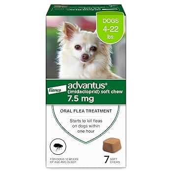 Advantus Dog Flea Treatment Soft Chews, 4-22 lbs, 7.5mg, 7 Count