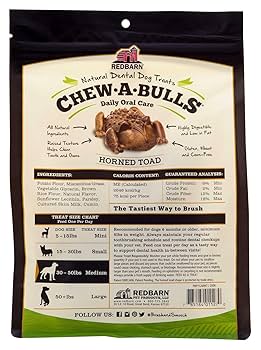 Redbarn Chew-A-Bulls Toad - Medium, 12 Pack - Dog Dental Treats