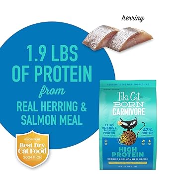 Tiki Cat Born Carnivore Grain-Free Herring & Salmon Dry Cat Food, 2.8 lbs