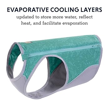 Ruffwear Swamp Cooler Zip Dog Cooling Vest, Aurora Teal, XL