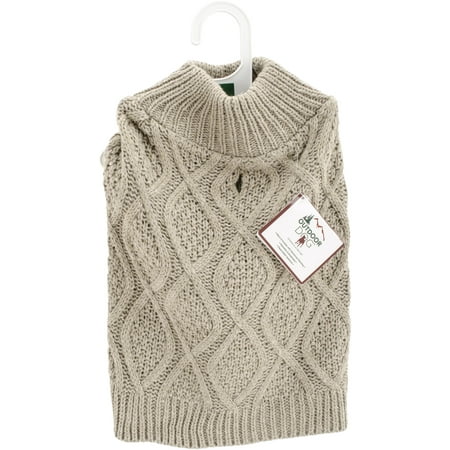 Fashion Pet Fisherman Dog Sweater - Taupe, Large